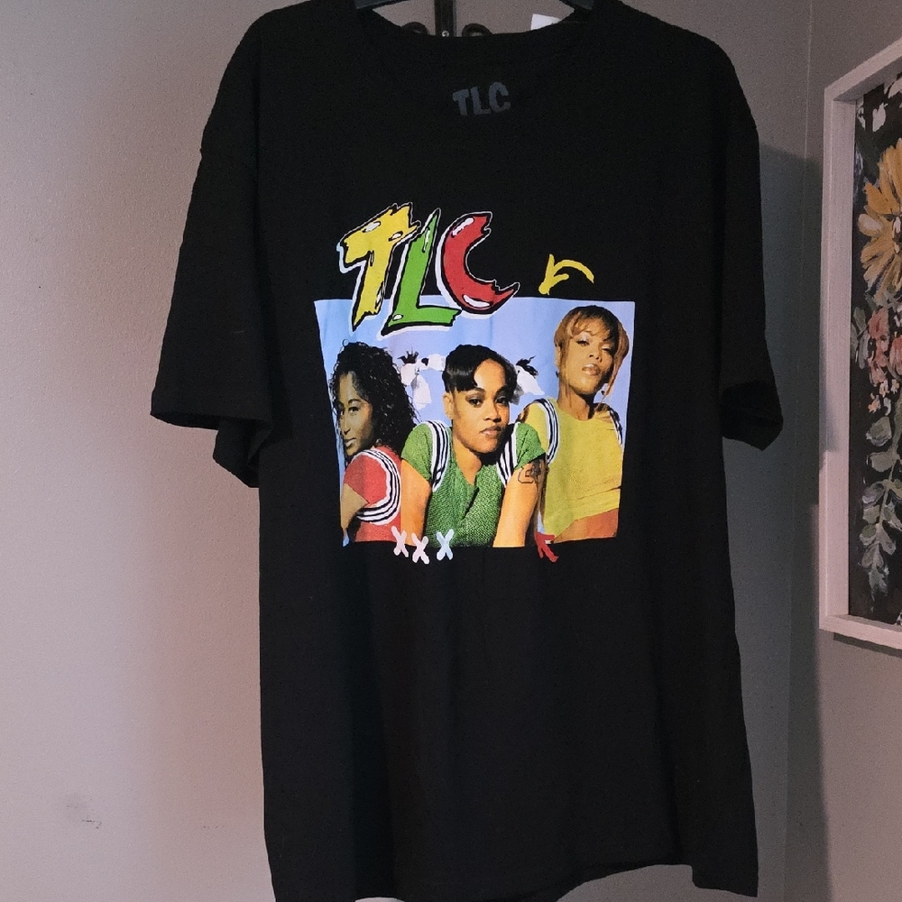 TLC Black Short Sleeve Graphic Tee NWT Size XXL 100% Cotton